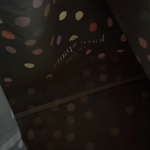 Kate Spade large tote black w/a multitude of colors such as white, purple, red - Picture 7 of 8